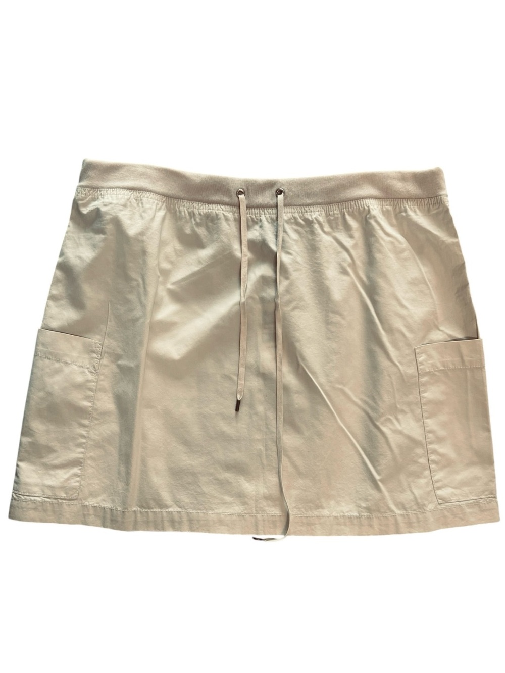 GAP 100% Cotton Beige Drawstring Mini Skirt